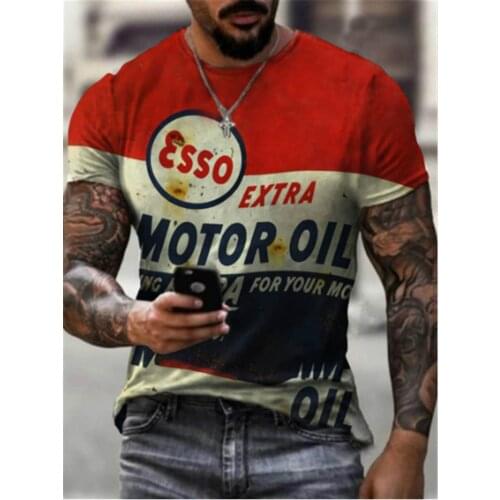 Mens T-shirt Summer New Round Neck Short Sleeve Loose Personality Mens T-shirt Printed Pattern Casual Short Sleeve 2021