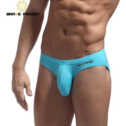 BRAVE PERSON Mens Sexy Underwear Male Cotton Briefs U Convex Pouch Underpants Big Penis Pouch Design Male Panties B1130