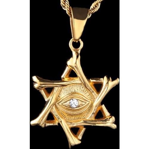 Men Hiphop Eye of God symbol 316 Stainless Steel Necklace Pendant