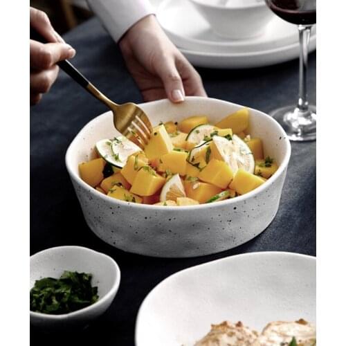 Dinner Plate Set Ceramic Kitchen Plate Tableware Set Food Dishes Rice Salad Noodles Bowl Soup Kitchen Spoon Cook Tool Set