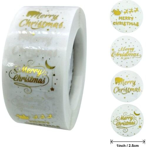 50-500pcs Various styles Merry Christmas Thank You Stickers Seal Labels for Envelope Cards Gift Package Scrapbooking 1inch