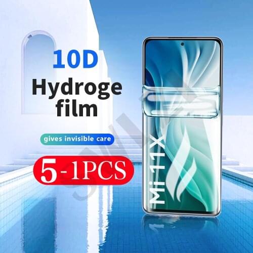 5-1Pcs 9D Not Glass for Xiaomi mi 10 Pro 10S 10T Lite 11 11i 11X 8 9 SE 9T Ultra hydrogel film phone screen protector full cover