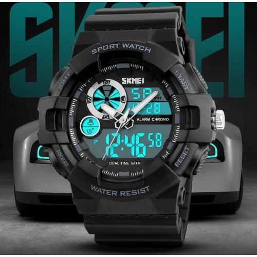 Luxury Sports Watch Men Digital Military Quartz Sport LED Waterproof Wrist Watches Men Dual Display Relogio Masculino
