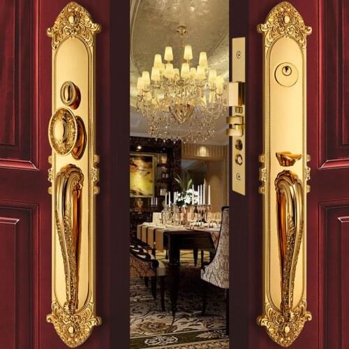 European Luxury Brass Lock Villa Door Lock Gate Lock Solid Wood Door Copper Lock Double Door Villa Door Lock