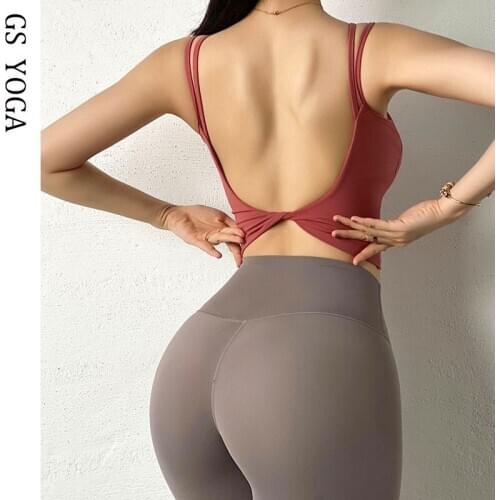 Sexy U Shape Sport Bra Breathable Fintess Bra Running Crop Top High Impact Yoga Bra Gym Bra Padded Super Sports Bra Workout Tops