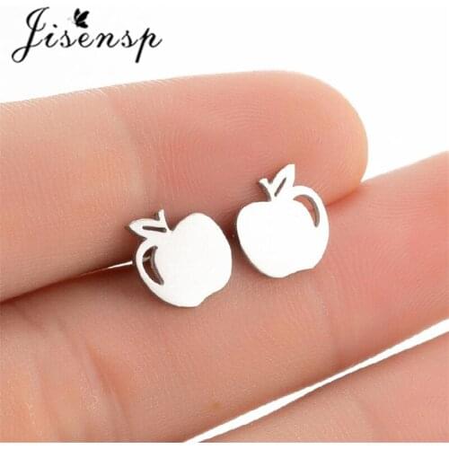 Jisensp Multiple Small Apple Earrings for Women Girls Fashion Lovely Apple Cherry Mushroom Earring Everyday Jewelry Gift Bijoux