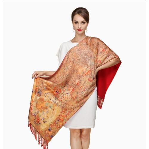 Silk scarf 100% Silk Satin Long Soft Scarf Women Brushed Shawls bandana Luxury Brand Female Silk Scarf Quality Print hijab wrap