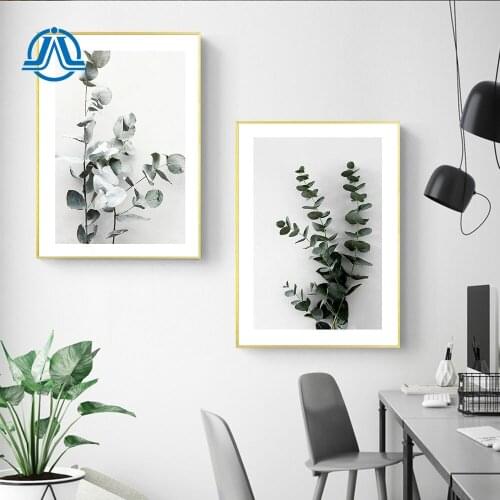 Nordic Posters And Prints Green Leaf Canvas Painting Plants Wall Art Minimalist Modern Picture For Living Room On The Wall Decor