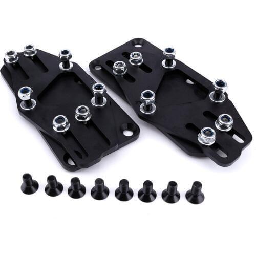 Sliders Adjustable Motor Mount Adapters Black For 1997-2013 Gen III/IV LS Series Engine Mount TT101301