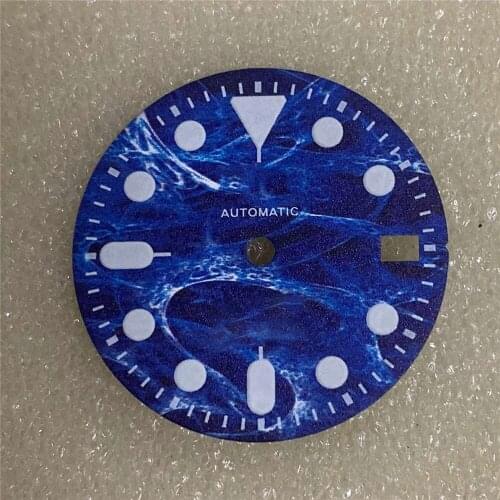 Replacement 28.5MM Watch Dial 3pins C3 Green Luminous Dial for NH35 Watch Movement