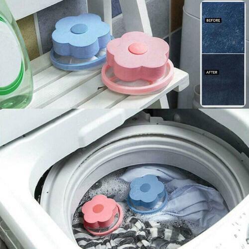 Flower Shape Washing Machine Mesh Pouch Cleaning Balls Hair Removal Laundry Ball Floating Filter Bag Dirty Fiber Collector