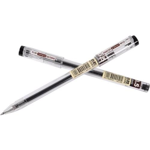 Student Exam Gel Pen 0.5 Black Transparent Plastic