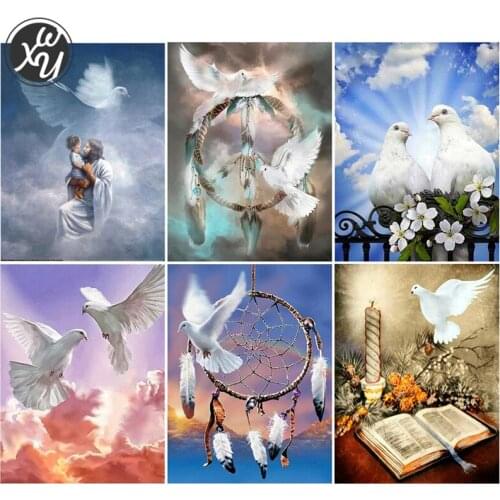 WEIWEI Religion Diamond Painting Peace Dove Cross Stitch Kits Full Square/round Diamond Embroidery Mosaic Rhinestone Home Decor