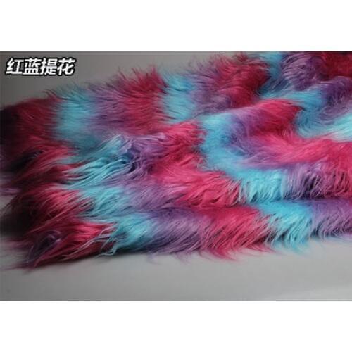 Jacquard Beach wool falling water fox plain fur faux plush fabric for coat pillow vestcollar 7cm long pile plush fur tissu telas