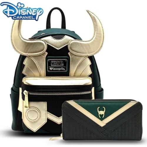 Disney Marvel PU Leather Women Backpack High-Capacity Loki Thor Super Hero Bag Girl Children Baby Yoda Schoolbag Birthday Gifts