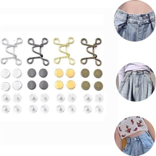 Nail Free Waist Buckle Adjustable Snap Button Adjust Waist Removable Retractable Pant Clothing Metal Button Sewing 27/32mm 1 Set
