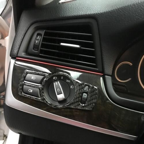 Car Styling Real Carbon Fiber Interior Heading Switch Button Cover Trim For BMW F10 F07 F01 F25 F26 X3 X4