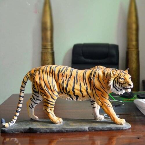 44CM LARGE TOP COOL ART HOME LIVING ROOM CLUB BAR DECORATIVE ART 3D WILD ANIMAL TIGER FENG SHUI ORNAMENT ART STATUE