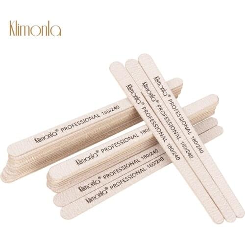 20Pcs/Lot Wooden Nail File Gray limas para Manicura 180/240 Grit Sanding Block Nail Care Salon Double-sided Manicure Files