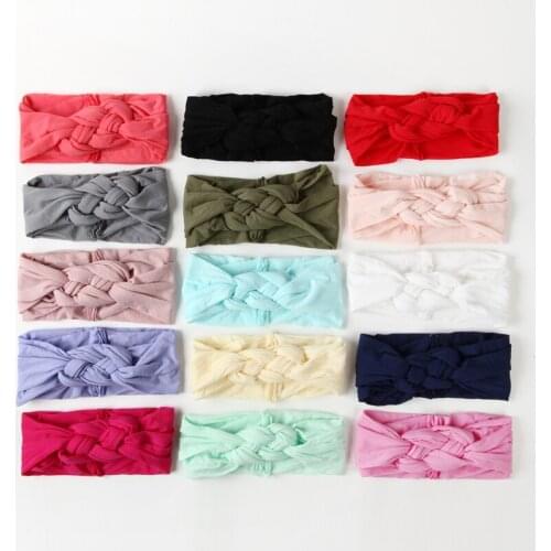 60pc/lot New Kids Skinny Soft Twist Nylon Turban Headbands Girls Sailor Knots Nylon Headbands Children Girls Hair Accessories
