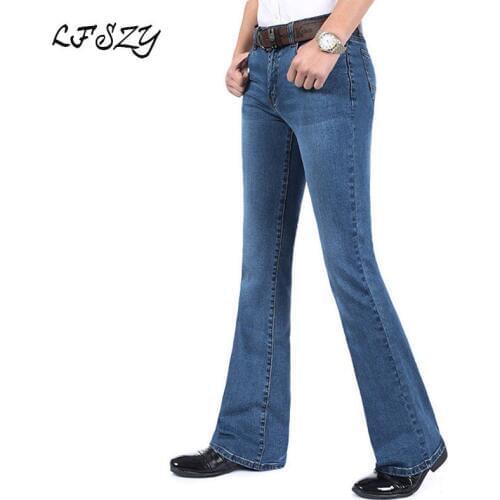 Jeans Men 2019 New Mens Jeans Mid-rise Waist Stroke Pants Mens Micro-Pants Slim Fit Jeans More Sizes 26-38 40