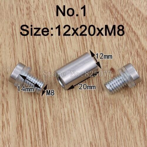 DHL Diameter 12x20mm 200PCS Stainless Steel Double Head Hollow Screw Acrylic Billboard Advertisement Fixing Screw KF992