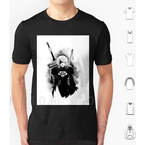 Nier Automata 2B T Shirt Cotton Men Diy Print Nier Automata Nier Automata Anime Hentai Lewd Game Cool Fanart