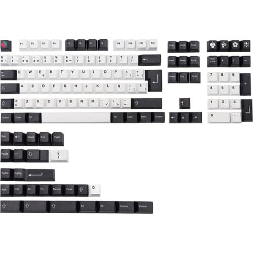 136 Key Pbt Keycap Cherry ES Profile Dye Subb Keycaps For Cherry Mx Switches GK61 64 96 108 Spain Layout Iso Key Cap