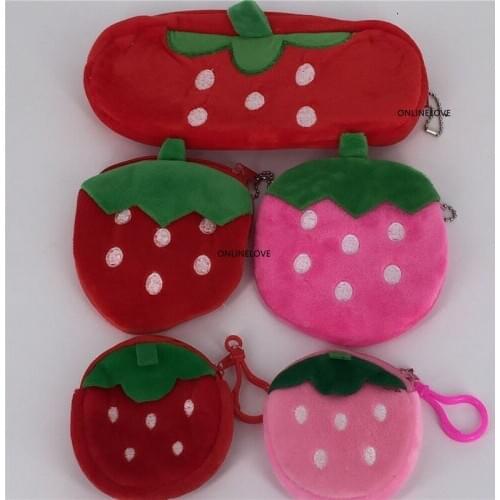 Strawberry 8-22CM Small Plush Cotton Coin BAG Purse , coin Wallet Pocket BAG Pouch Case