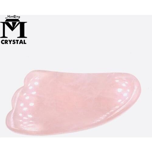 Natural Rose Quartz crystal Scraping board Body Scraper Crystal Scratching Health Care Massager Facial Jade GuaSha Massage Tool