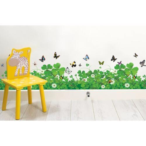 Fresh Clover Waistline Wall Sticker Mural Diy Pastrol Window Poster Removable Plane Wallpaper For Living Room Home Decals