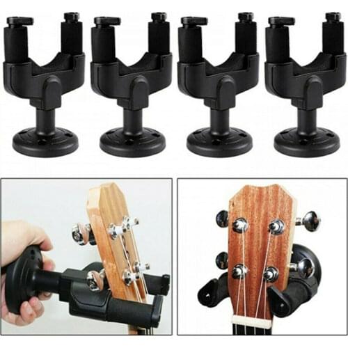 4pcs Guitar Wall Mount Black ABC Material Wear-resistant Lightweight and Convenient Ukulele Violin Guitar Bass Accessories