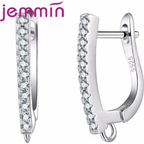 New Tide 925 Sterling Silver Crystal Earring Hook Classic DIY Jewelry Findings for Women Wedding Best Components 10PCS