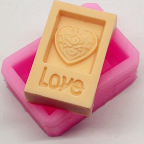 Great-Mold Rectangle Love Soap Mold Wedding Chocolate Cake Molds Decorating Silicone Molds for Soap