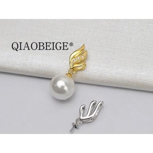 QIAOBEIGE Fashion jewelry popular 925 silver Fire shaped pearl cz pendant jewelry wholesale cheap price simple pendant for diy