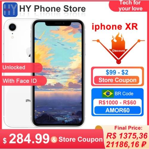 In Stock Apple iPhone XR 128GB/64GB Unlocked with Face ID Smartphones A12 Bionic chip 6.1" Screen 12MP+7MP Camera xr Cell phone