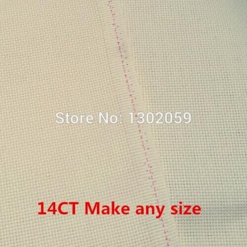 Size :150X100cm ---14CT---Embroidery Fabric Aida Cloth Cross Stitch Canvas Light Beige Ivory Buff Cream-Coloured