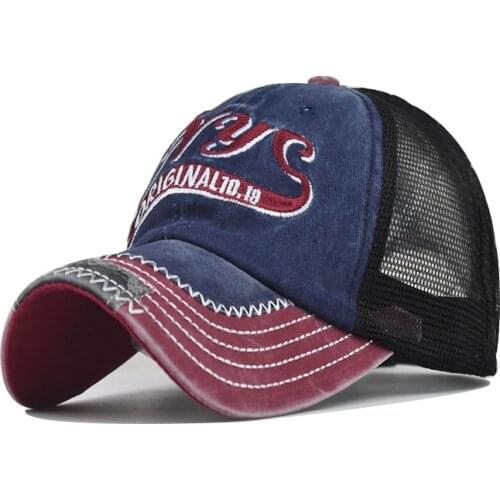 New Summer Retro Sun Cap Breathable Wicking Mesh Visor Ventilation Adjustable Sun Hat Washed cotton Outdoor fishing brand caps