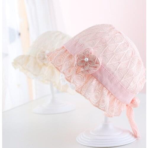 Princess Flower Baby Girl Hat Summer Lace Soft Baby Cap Outdoor Newborn Infant Sun Hat