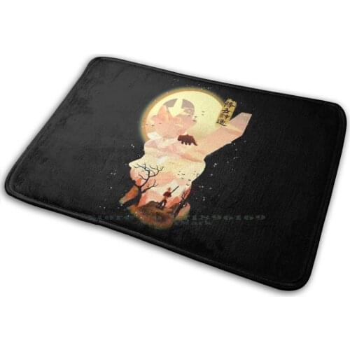 Aang Silhouette Mat Rug Carpet Anti-Slip Bedroom Entrance Door Mat Aang Sokka Katara Toph Iron Zuko Kioshi Fuego Fire Agua