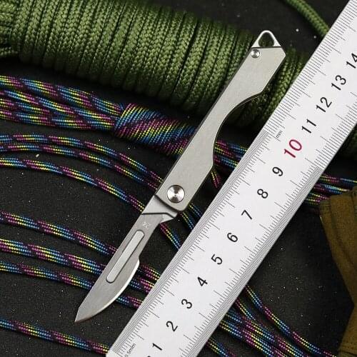 Titanium Alloy Art Knife Folding Knife Carry It With You Multi-functional Outdoor Tactic Survival Knife EDC Tool