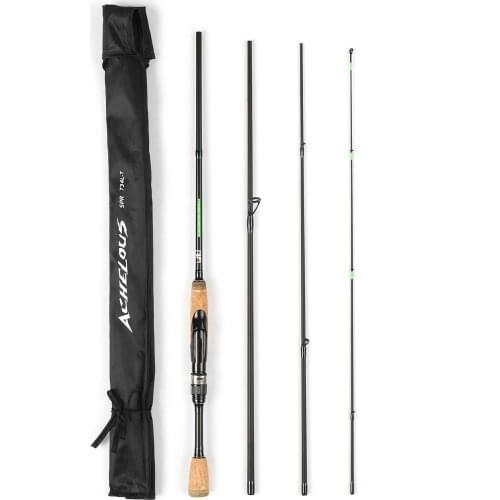 Ortable 6+1 Travel Spinning Fishing Rod Casting Lure Rod 19.6/2.1/2.1m Lightweight Carbon Fiber 4 Pieces Fishing Pesca Pole
