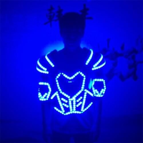 Wecool new design RGB LED costumes / Luminous armor LED flowing armor costumes for stage show dancing dj / Christmas