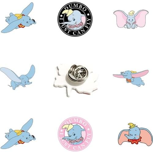 Disney Creative Design Lapel Pin Free Flight Dumbo Shape Enamel Pin Epoxy Resin Acrylic Cartoon Animation Shape Pin Accessories