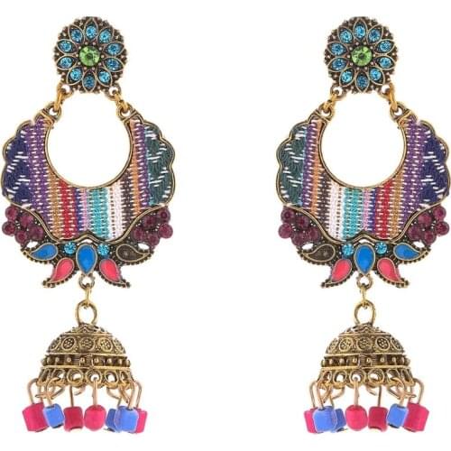 Egypt Acrylic Beads Statement Earrings for Women Bohemian Jhumka Earring Afghan Tribal oorbellen Ethnic Jewelry Birthday Gift