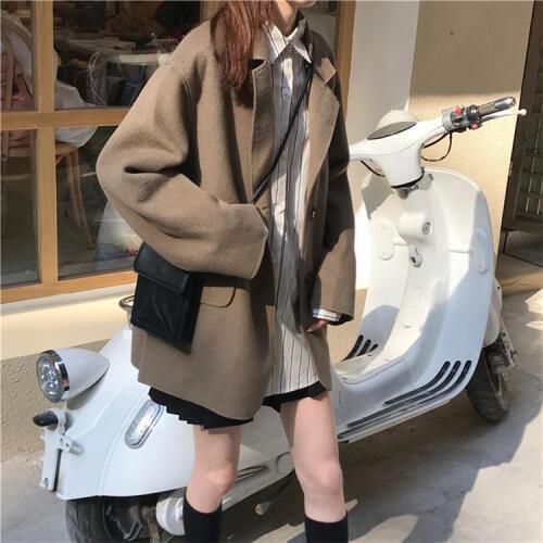 Autumn Winter Women Long Blazers Thicken Office ladies Jackets Loose Oversize Casual Thin Blazers runway Female Suits Coat S0097