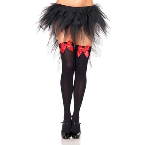 Hot Sale Sexy Women Bow Tie Tempting Bow-knot Socks Leggings Nightwear New Fashion Solid Sheer Evening Party Clubwear