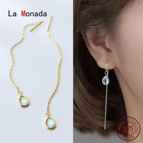 La Monada Waterdrop Women Drop Silver Earrings 925 Sterling Silver Fine Jewelry For Women Hanging Dangle Korean Earrings Women