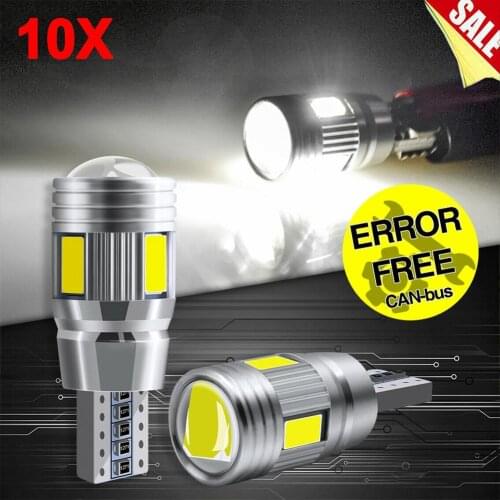 10pcs 6 Smd T10 Car Led Lamp White Canbus Standing Light Interior Lighting Light