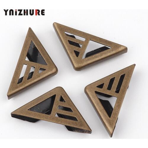 Book Scrapbooking Corner Albums Folders Corner Protectors Bronze Tone Half Hollow Cover Fit 3mm Thickness 10PCs